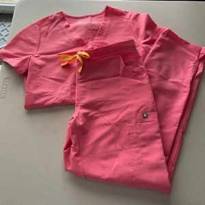 FIGS NEON PINK SCRUB SET